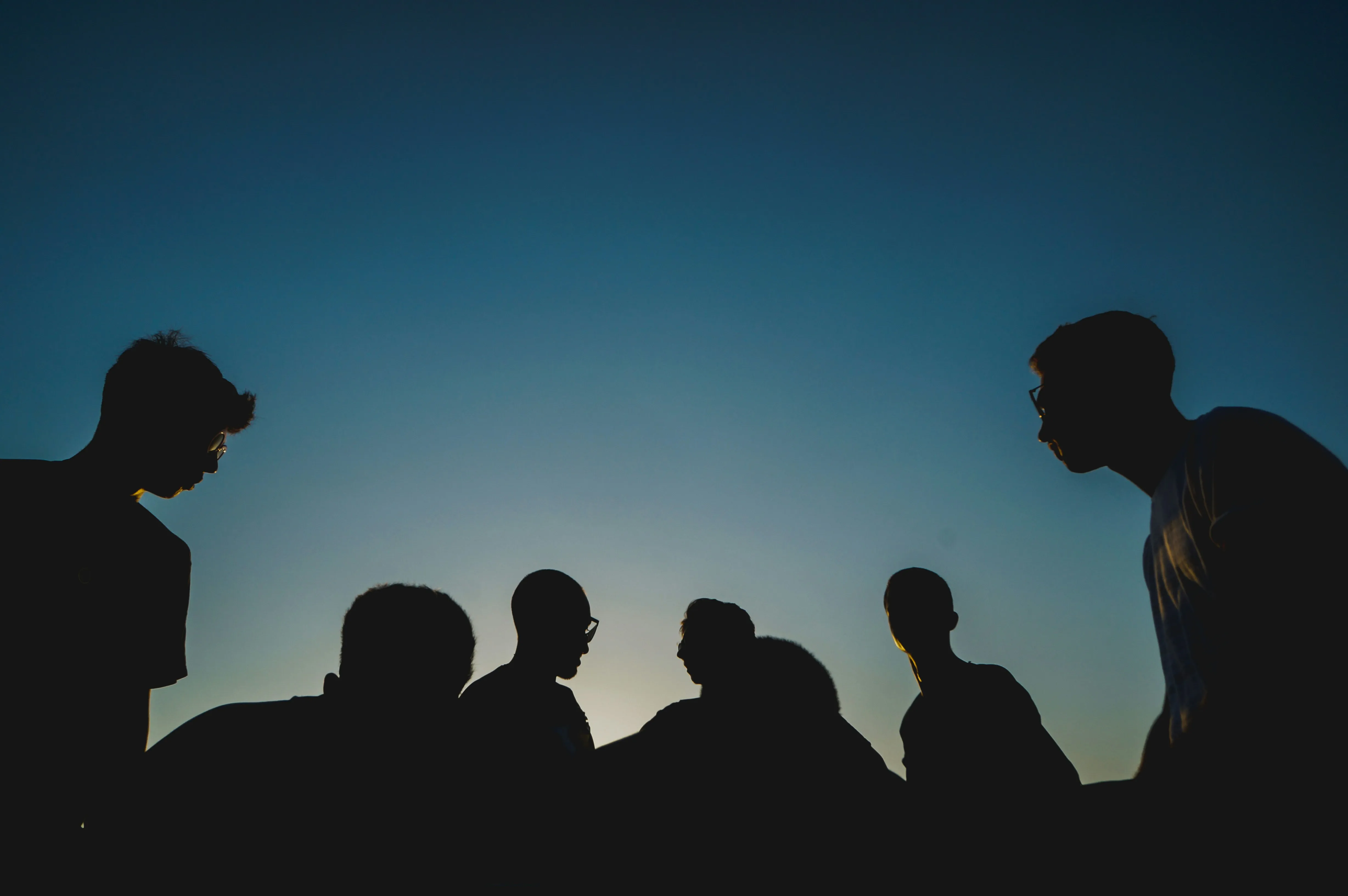 Silhouettenfoto von mehreren Menschen