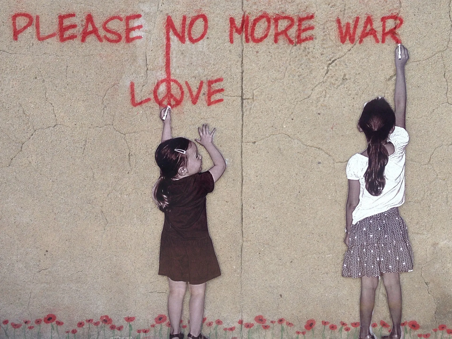Quelle: Annette Jones/Pixabay Graffiti Text: please no more war