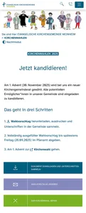 Screenshot von einem Landingpage-Beispiel zur Kirchenwahl