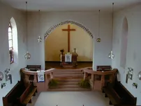 Die alte Dorfkirche in Laudenbach vor der Neugestaltung