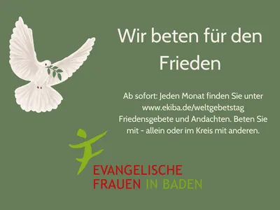 Quelle: Evangelische Frauen in Baden Friedenstaube text beten für den Frieden