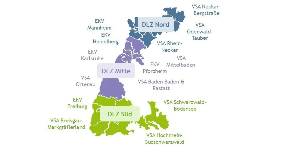 Quelle: Horváth & Partner/Abteilung DigiOrg-EOK Die neuen Dienstleistungszentren (DLZ) in den badischen Regionen